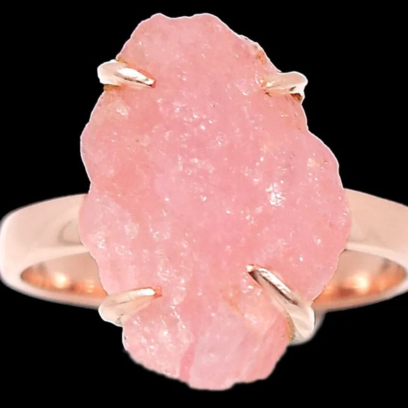 Genuine morganite rose gold 6 & silver ring 8 - Picture 8 of 8